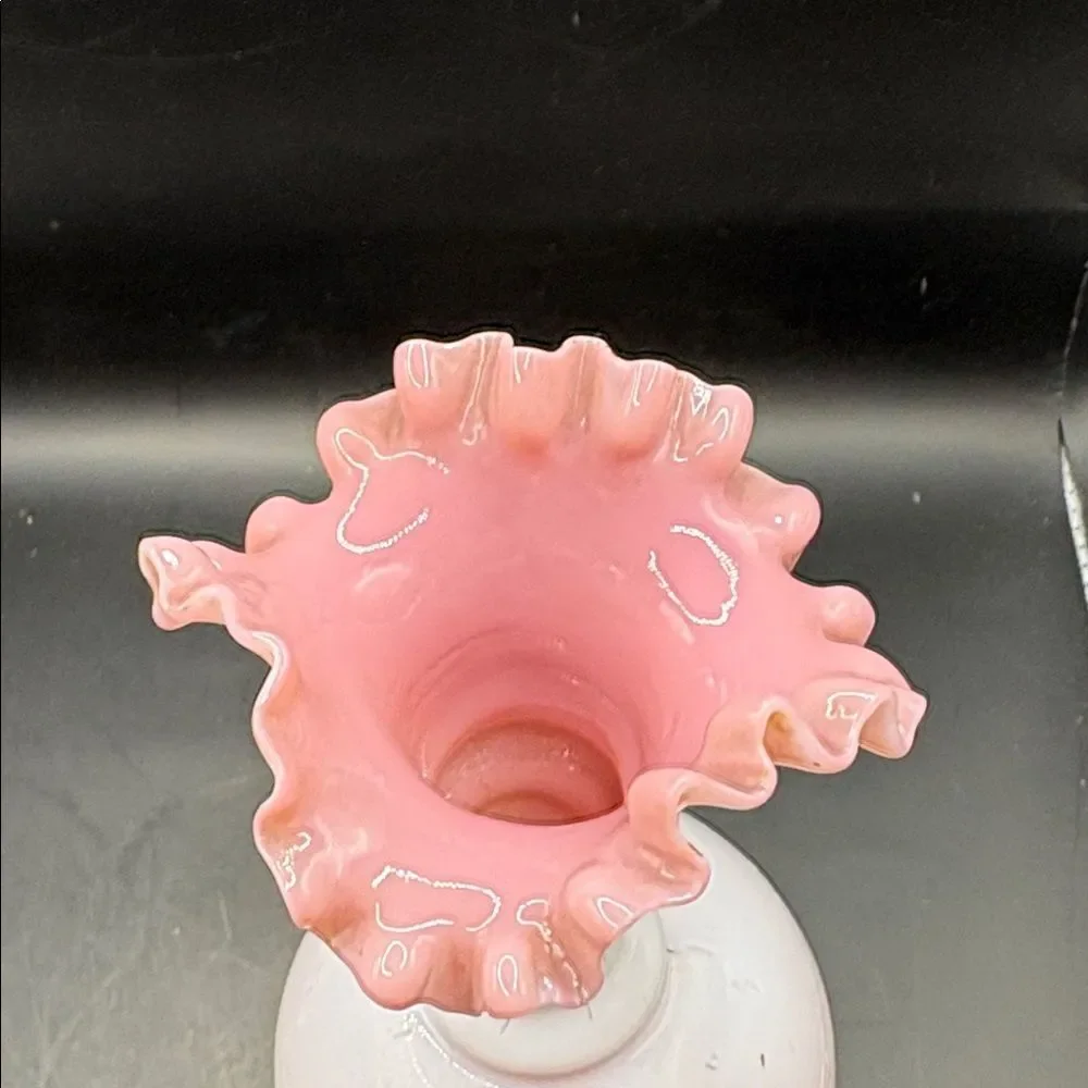 Antique Pink Victorian hand-blown art glass vase